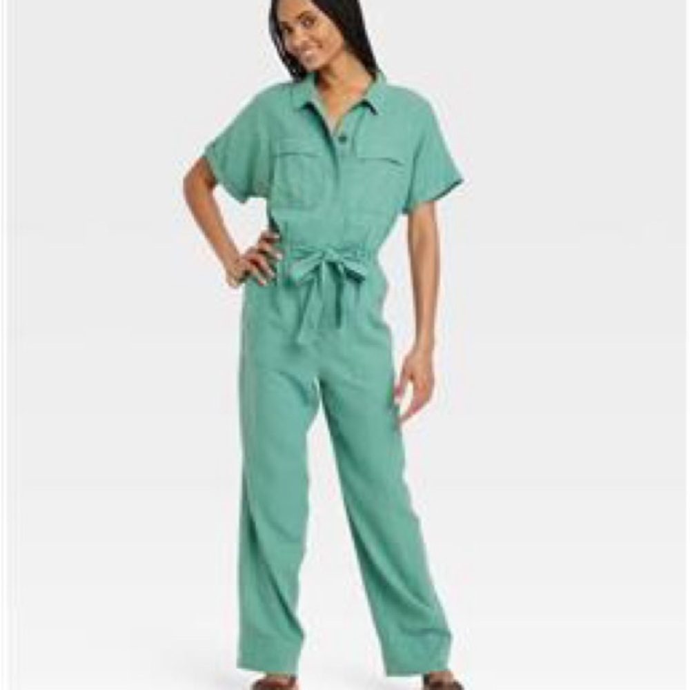 Universal Thread Sage Green Utility Jumpsuit, Siz… - image 1